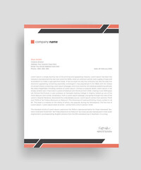 Corporate business letterhead design, official minimal creative abstract professional print-ready letterhead for your corporate project.