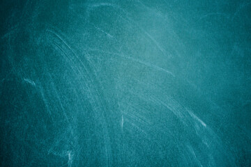Fototapeta na wymiar Chalkboard or blackboard blue texture. Empty blank with copy space for chalk text and other. Abstract blue background