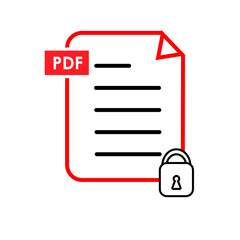 PDF secure document icon set - obrazy, fototapety, plakaty