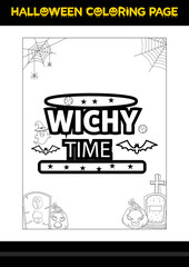 Halloween Quotes Coloring page. Halloween coloring page for kids.