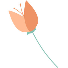 Cute Cartoon Tulip Flower Doodle Illustration