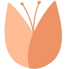 Cute Cartoon Tulip Flower Doodle Illustration