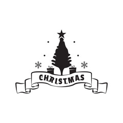 Christmas lettering badge template design