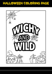 Halloween Quotes Coloring page. Halloween coloring page for kids.