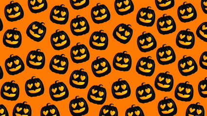 Art illustration background seamless design concept colorful icon symbol logo of black pumpkin