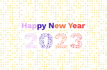 new year 2023 funny dot illustration on white background happy new year greetings
