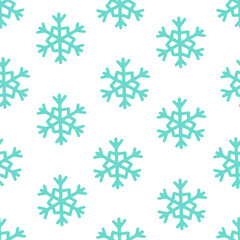 Fototapeta na wymiar Snowflake simple seamless pattern Symbol of winter