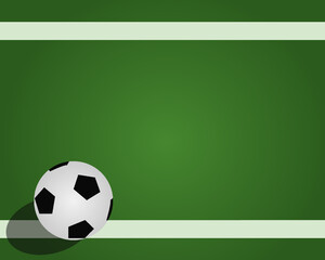 Top view of ball is on the grass field. Cartoon vetor style for your design.  