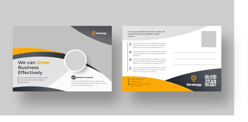 Corporate business or marketing agency postcard template