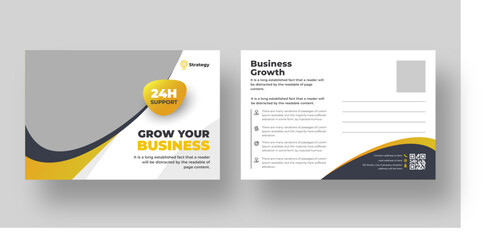 Corporate business or marketing agency postcard template