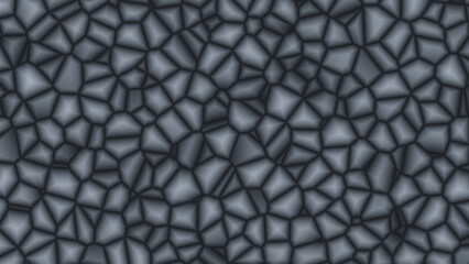 Cells seamless pattern. Black and gray abstract stones background. 3d render illustration. Repeating stone texture, Sea stone, Modern design textile, paper, wallpaper. Mockup.