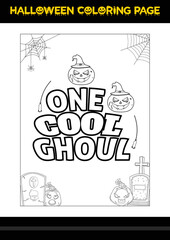 Halloween Quotes Coloring page. Halloween coloring page for kids.