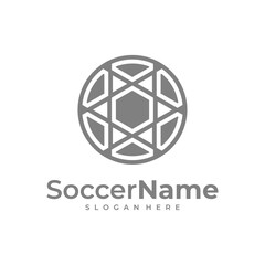 Modern Soccer logo template, Football logo design vector