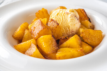 Slices of roasted pineapple