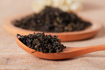Chinese black tea, close-up