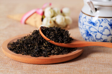 Chinese black tea, close-up