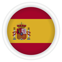 Fototapeta premium Spain Flag badge PNG image.