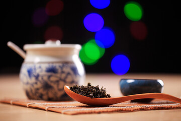 Chinese black tea, close-up