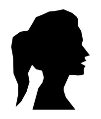 Silhouette of a young women PNG image.