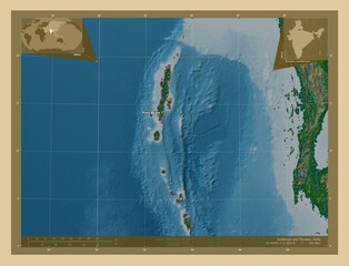 Andaman and Nicobar, India. Physical. Labelled points of cities