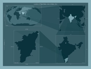 Tamil Nadu, India. Described location diagram