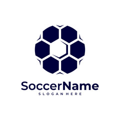 Modern Soccer logo template, Football logo design vector