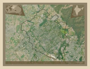 Chandigarh, India. High-res satellite. Labelled points of cities