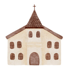 church watercolor