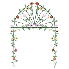 flower arch watercolor