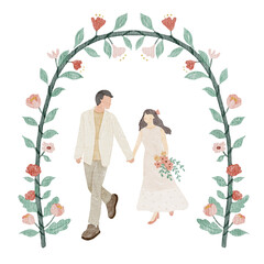 flower arch watercolor