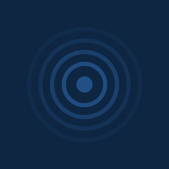 An abstract element depicting a radial pulsation, a source of pain, or a sound wave. Vector illustration.