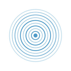 An abstract element depicting a radial pulsation, a source of pain, or a sound wave. Vector illustration.