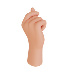 Hands gestures 3D cartoon, icon character hand, beautiful symbol hand love concept, I love you hand, 3D render illustration