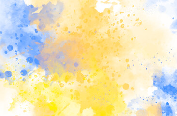 Fototapeta na wymiar Yellow and blue watercolor background for textures backgrounds and web banners design