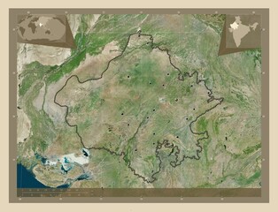Rajasthan, India. High-res satellite. Major cities © Yarr65
