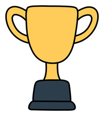 Sports cup sketch. Hand drawn icon. Freehand fitness illustration