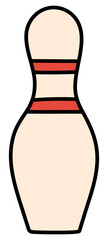 Bowling pin. Sport equipment sketch. Hand drawn icon. Freehand fitness illustration