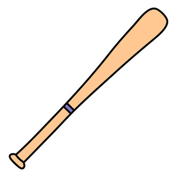 Baseball bat. Sport equipment sketch. Hand drawn icon. Freehand fitness illustration