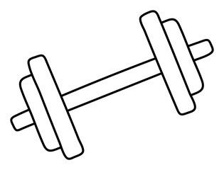 Fototapeta premium Dumbbells. Sport equipment line sketch. Hand drawn doodle outline icon. Black and white freehand fitness illustration