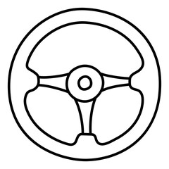 Car steering wheel. Sport equipment line sketch. Hand drawn doodle outline icon. Black and white freehand illustration