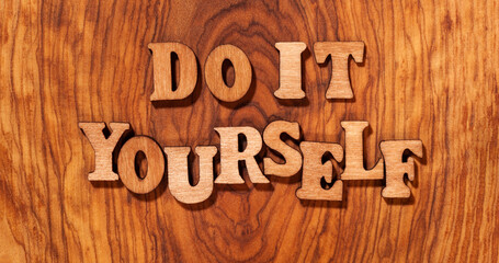 Do It Yourself - Text on wood