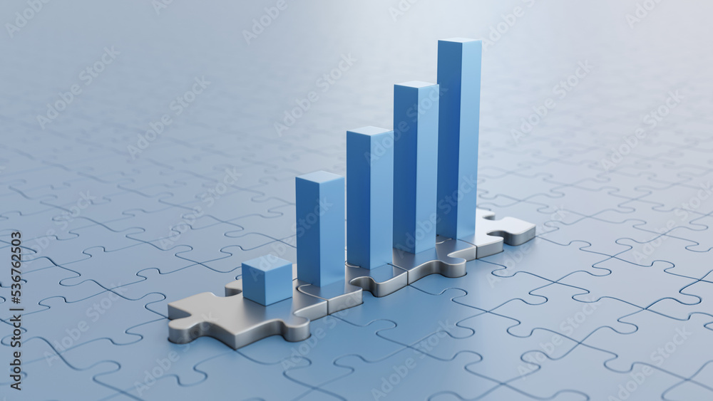 Poster 3d rendering abstract background. business concept. Business growth graph