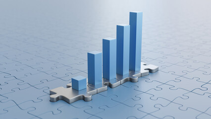 3d rendering abstract background. business concept. Business growth graph