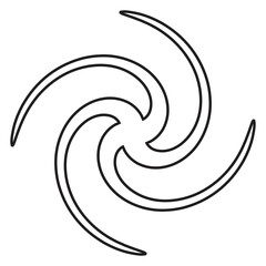 Twist element line art vector illustration 