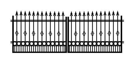 Metal gate - vector illustration, fence