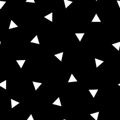 Seamless abstract pattern. small white triangles on a black background. vector texture. fashionable print for textiles, wallpaper .