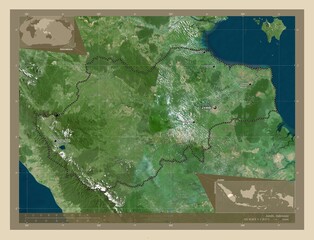 Jambi, Indonesia. High-res satellite. Labelled points of cities