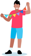 Decoration People Festival Party and Celebrate Flat Illustration