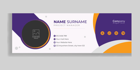 Professional Modern and Minimal business and corporate Email Signatures Template with personal social media cover photo design