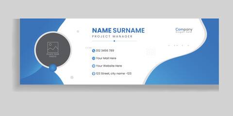 Professional Modern and Minimal business and corporate Email Signatures Template with personal social media cover photo design